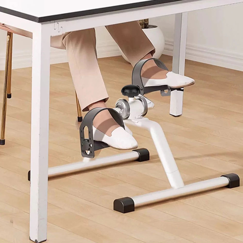 Portable Pedal Exerciser Mini Exercise Bicycle Adjustable Resistance Home Bike Trainer Indoor Under Desk Leg Rehabilitation