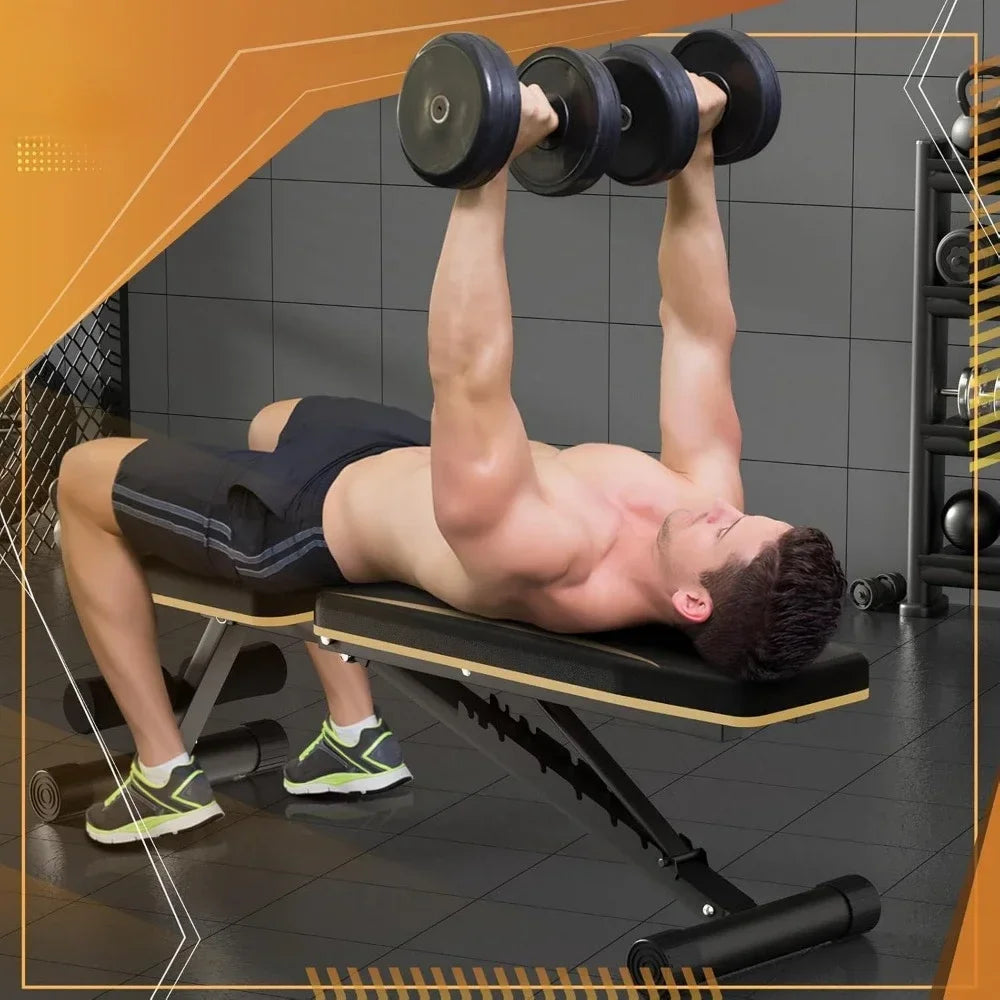 Adjustable Weight Bench - Foldable Workout Bench, 660 LBS Capacity, Incline & Decline, Multi-Position Strength Training Bench