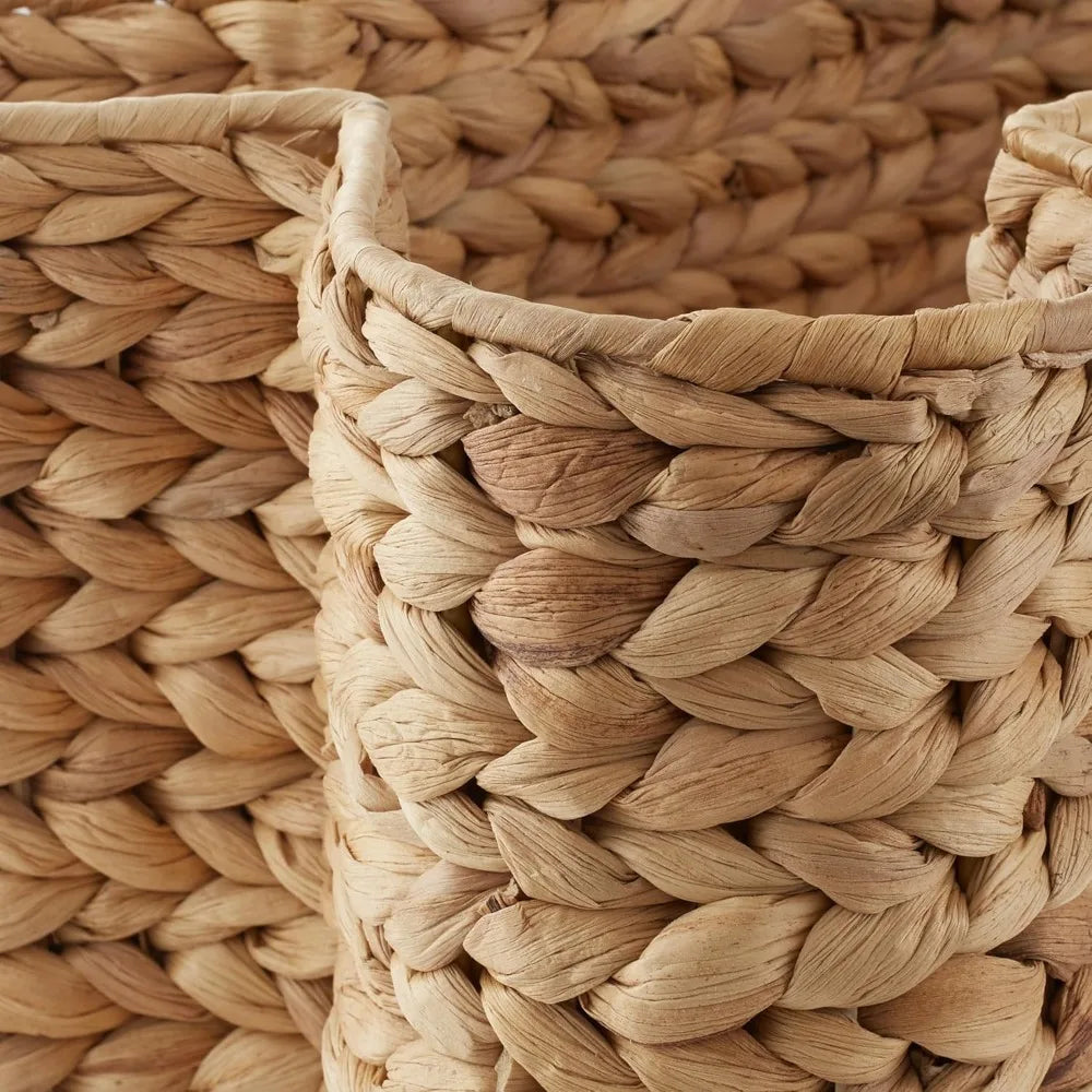 Dog Bone Shaped Storage Basket - Natural, Large Woven Water Hyacinth Pet Toy Organizer